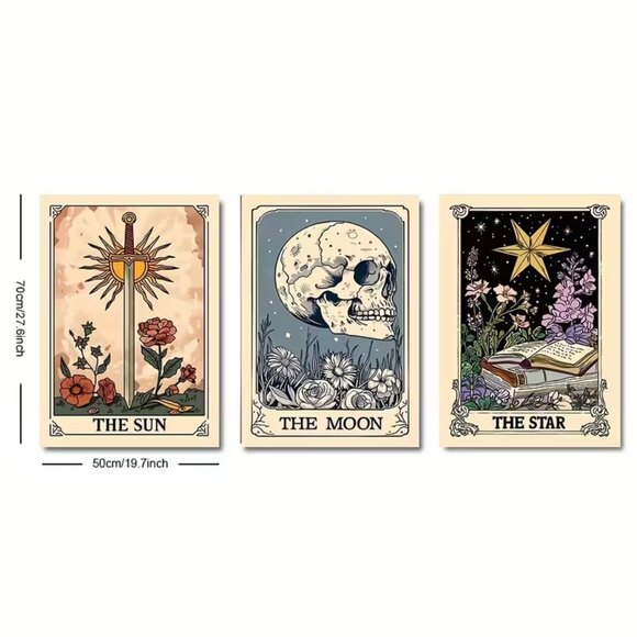 Three Tarot Vinyl posters: The Sun, The Moon, The Star - Picture 2 of 2